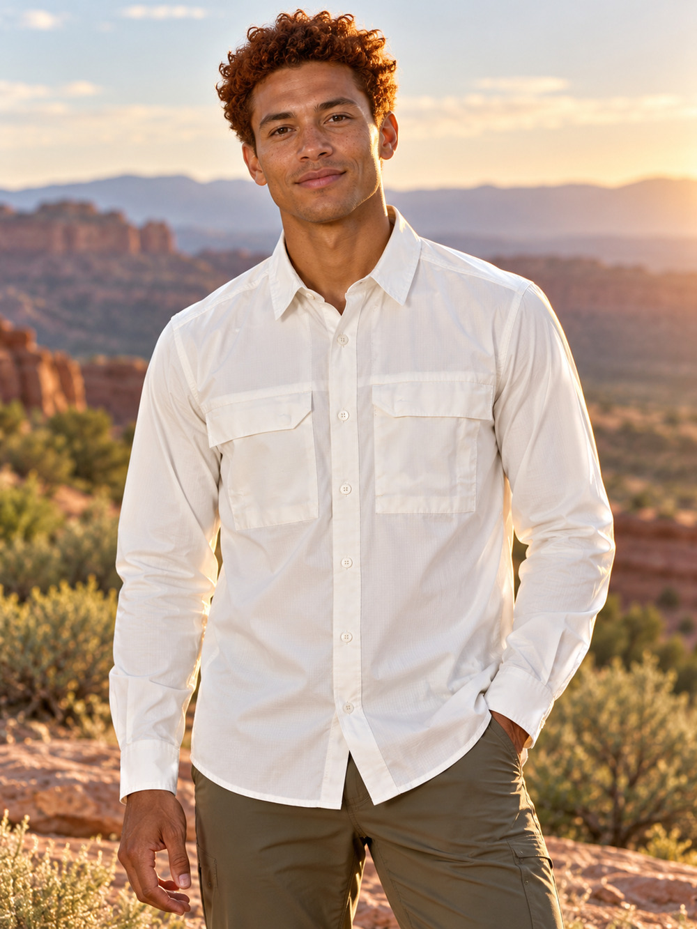 Royal Robbins Bug Barrier Expedition Pro Shirt Men's S White Insect Shield NWT
